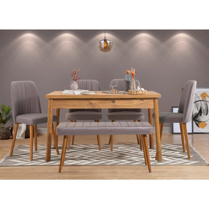 Hanah Home Costa Masa Atlantic Mesa de Comedor Pino Atlántico